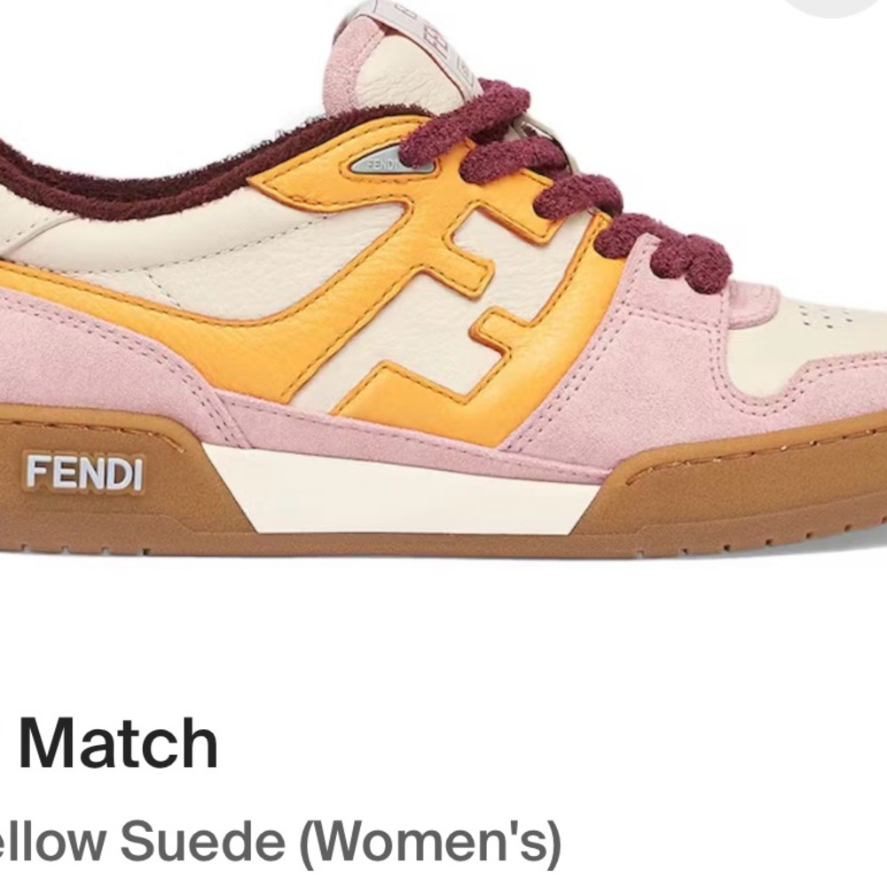 Fendi match Multicolor Sneakers with Pink and Orange Accents